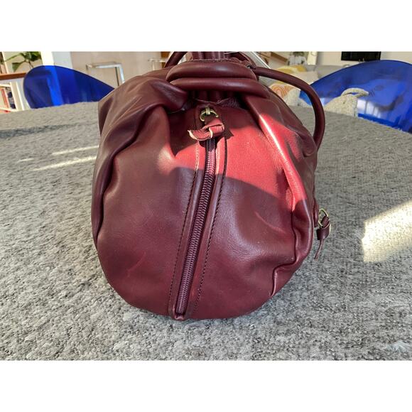 Vintage nos Made in Tuscany red leather UNIQUE purse bag - Picture 3 of 16